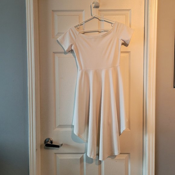 White high low dress spandex - Picture 2 of 2